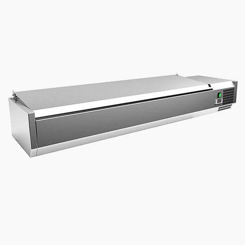 Vitrine avec couvercle en acier inoxydable
