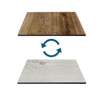 Plateau de table HPL - 120 X 70 CM - Bois Blanc & Chêne Rustique - G-Line 76713 €89.95 Top de table de terrasse