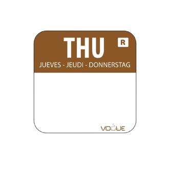 Etiquettes jour - Détachables - Jeudi - 1000 pièces - Marron - H 2,4 x 2,4 CM - Vogue - L934 L934 €4.79 Autocollants de jour