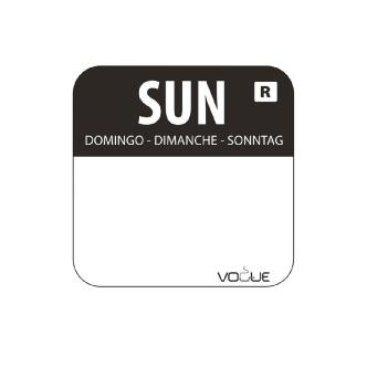Etiquettes jour - Détachables - Dimanche - 1000 pièces - Noir - H 2,4 x 2,4 CM - Vogue - L930 L930 €4.79 Autocollants de jour
