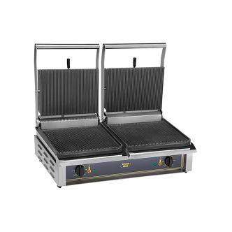 Gril de contact Paninidouble - H 22 x 83,5 x 38,5 CM - 34 KG - 220 - 240 V - 3000 W - Fonte - Striée - +0°C / +300°C - Roller Grill - 304063 304063 €1,005.92 Grils de contact