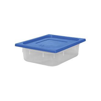 Boîte Alimentaire - 1/2 GN - 5.9 Litre - H 10 x 32.5 x 26.5 CM - Polypropylène - Bleu - -40°C / +70°C - Hermétique Verrouillable - Caterchef - 953841 953841 €6.80 Bacs GN couvercle coloré
