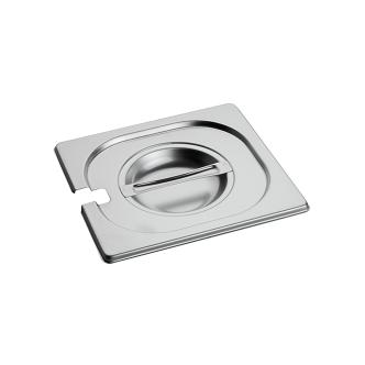 Couvercle Gastronorm - 1/6 GN - 17,6 x 16,2 CM - Inox - Avec Découpe Cuillère - Caterchef - 953165 E953165 €5.90 Couvercles GN évidement pour cuillère