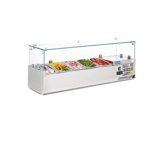 Vitrine réfrigérée - 5 x GN 1/4 - H 43,5 x 120 x 33 CM - 230 V - Inox - Polar - G608 G608 €499.00 Vitrine avec verre