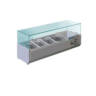 Vitrine réfrigérée - 3 x 1/3 GN + 1 x 1/2 GN - H 43,5 x 120 x 39,5 CM - 230 V - Inox/Verre - Polar - GD875 GD875 €649.00 Vitrine avec verre