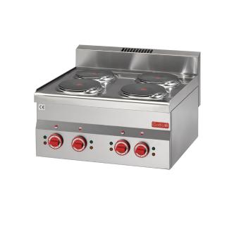 Cuisinière - Ligne 600 - 4 feux - Electrique - H 28 x 60 x 60 CM - 6000 W - 400 V - Inox - Gastro M - GN018 GN018 €764.00 Cuisinière électrique
