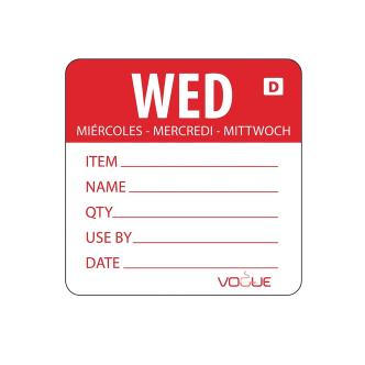 Etiquettes alimentaires - Mercredi - Soluble - 250 pièces - H 4,9 x 6 CM - Vogue - GH353 GH353 €11.89 Autocollants de jour