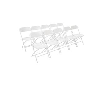 Chaise pliante - 10 pièces - Blanc - H 80 x 44 x 48 CM - Acier/Polypropylène - Bolero - GD387 GD387 €254.95 Chaises en plastique