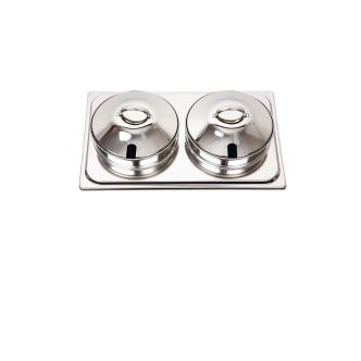 Ensemble bain marie - 2 x 4 Litre - Argent - H 20,5 x 33,7 x 53,6 CM - Acier Inoxydable - Olympia - CB723 CB723 €124.95 Bain Marie Intégré