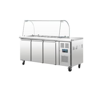 Saladette - 3 x GN 1/1 - 3 portes - H 136 x 179,5 x 70 CM - 230 V - Inox - Polaire - CT394 CT394 €2,149.00 Saladette