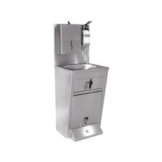 Lave main - Poubelle avec commande au pied - Distributeur de papier - Inox - G-Line 84905 €369.00 Éviers / bacs d'égouttage en inox
