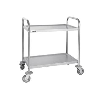 Chariot de service - 2 niveaux - Petit - H 82,5 x 71 x 40,5 CM - Inox - Vogue - F996 F996 €99.99 Chariots de service