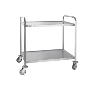 Chariot de service - 2 niveaux - Large - H 93 x 86 x 53,5 CM - Inox - Vogue - F998 F998 €159.99 Chariots de service
