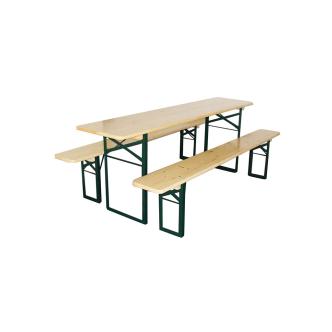 Ensemble banc à bière - Complet - Bois naturel - Base verte pliable - G-Line HW-15772 €159.00 Tables et guéridons