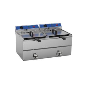 Friteuse traiteur - Avec robinet de vidange - 2 x 8 litres - G-Line HW-058148 €299.00 Friteuses 230 volts