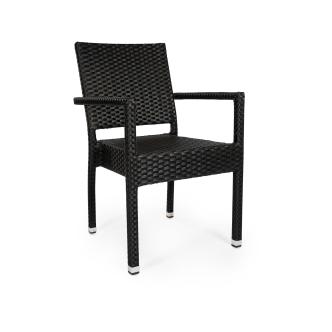 Chaise de jardin - Mezza - Noir - Accoudoir - Tressage plat - G-Line HW-16769 €69.95 Chaises de terrasse