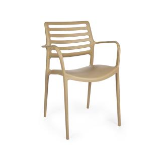 Chaise de terrasse - Louise - Café - Plastique - G-Line HW-32161 €39.95 Chaises de terrasse