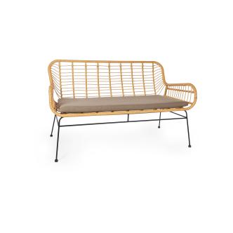 Canapé Lounge de terrasse - Rotin - Naturel - Coussin inclus - G-Line HW-60963 €169.95 Chaises de terrasse