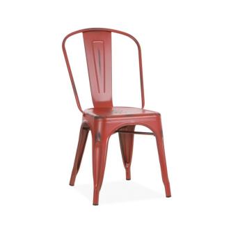Chaise de restauration - Rétro - Look vintage - Rouge - G-Line HW-61222 €45.95 Chaises en métal