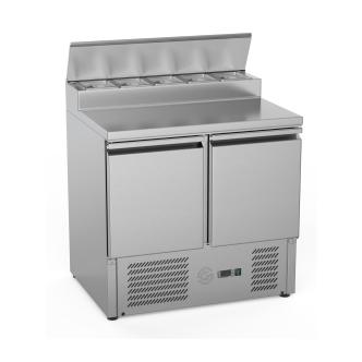 Saladette - 2 portes - H 97 x 90 x 70 CM - 240 Litre - Excl. 1/6 GN - Inox - G-Line 26280 €699.00 Saladette