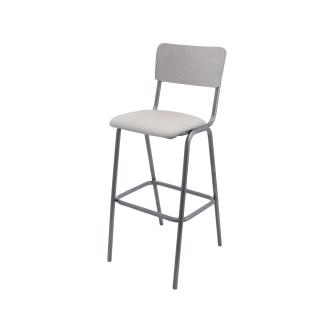 Tabouret de Bar - Old School - Métal Vintage - Velours Gris Clair - G-Line 76584 €89.95 Tabourets de bar