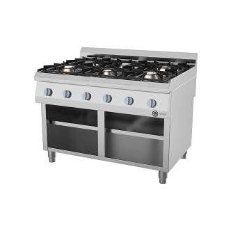 Cuisinière à gaz - Ligne G700 - 6 feux - 120 CM - Base ouverte - G-Line 73739 €1,299.00 Ligne Gastro G700