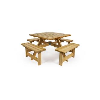 Table de pique-nique - Qualité lourde - Carrée - 220 x 220 CM - Bois - G-Line 84931 €279.00 Table de terrasse