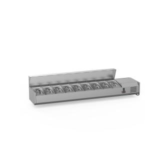 Structure frigorifique Design - 140 CM - 6 x 1/3 GN - Inox - G-Line 26378 €419.00 Vitrine avec couvercle en acier inoxydable