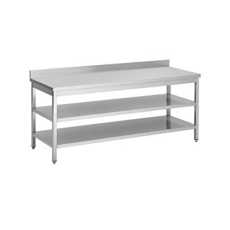 Table de travail inox - Double piètement - Bloc de chant vertical 10 CM - G-Line RVS-M-00005 €0.00 Table de travail en inox