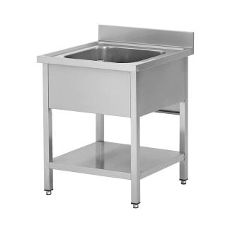 Évier traiteur inox - 1 cuve centrale - Avec tablette inférieure - G-Line RVS-M-00021 €0.00 Éviers en inox
