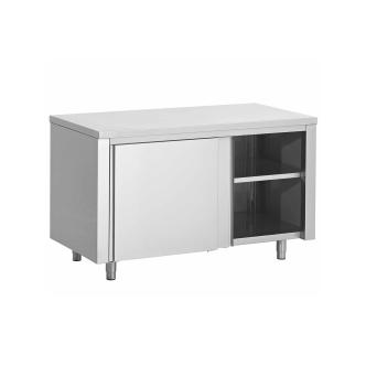 Table de travail fermée en acier inoxydable - Portes coulissantes - G-Line RVS-M-00102 €0.00 Établi fermé en acier inox