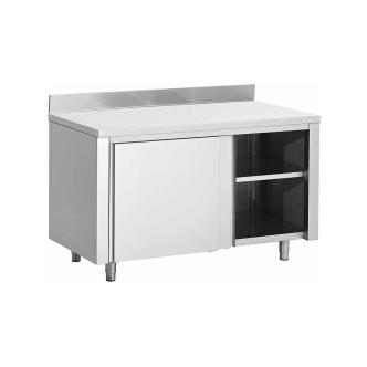 Table de travail fermée en acier inoxydable - Portes coulissantes - Bloc de chant vertical 10 CM - G-Line RVS-M-00104 €0.00 Établi fermé en acier inox