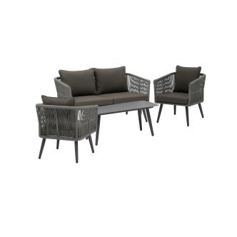 Ensemble de salon Lille - 4 pièces - Rotin Anthracite / Anthracite - G-Line HW-140804 €599.00 Table de terrasse