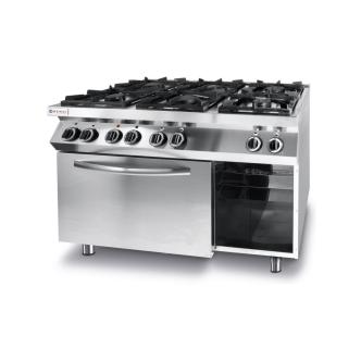 Cuisinière à gaz Kitchen Line 6 feux avec four électrique à convection GN 1/1 - Inox - H 90 X 70 X 120 CM - Hendi - 225899 225899 €2,677.50 Cuisinières à gaz avec four
