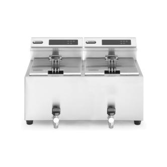 Friteuse Mastercook avec robinet numérique - 2 x 8 l - Inox 180 - H 34,5 X 51,5 X 60,5 CM - Hendi - 207376 207376 €501.08 Friteuses 230 volts
