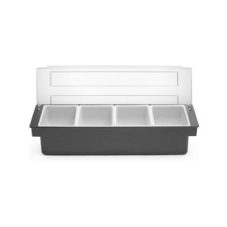 Porte-ingrédients - 4 contenants - H 10 x 15 x 48 CM - Bar Up - 552025 H552025 €19.51 Boîte d'ingrédient - Plastique