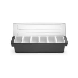 Porte-ingrédients - 6 contenants - H 10 x 15 x 48 CM - Bar Up - 552032 H552032 €21.21 Boîte d'ingrédient - Plastique