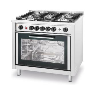 Cuisinière à gaz - 5 feux avec four électrique - Inox - 65,5 X 90 CM - Hendi - H225707 H225707 €1,695.75 Cuisinières à gaz avec four