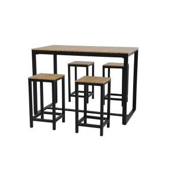 Ensemble bar de terrasse - Mi-haut - Structure aluminium anthracite - Plateau polywood - 130 x 70 x H 92 / 63 CM - G-Line HW-141019 €349.00 Table de terrasse