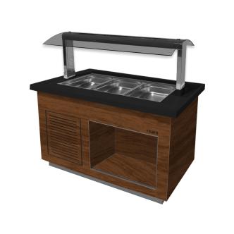 Saladebar - 3x 1/1 GN - Bruin - RVS - 230V - H 135 x B 130 x D 88 CM - Saro - 366-2200 366-2200 €4,900.00 Buffets îlots