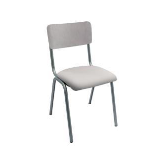 Chaise de restauration - Old School - Métal Vintage - Velours Gris Clair - G-Line 76564 €69.95 Chaises en métal