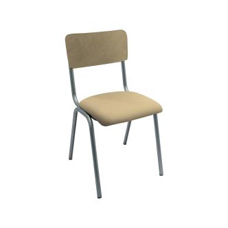 Chaise de restauration - Old School - Métal Vintage - Velours Taupe - G-Line 76565 €69.95 Chaises en métal