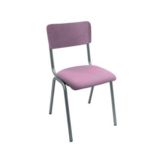 Chaise de restauration - Old School - Métal Vintage - Velours Vieux Rose - G-Line 76566 €69.95 Chaises en métal