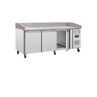 Etabli à Pizza - 634 Litres - 3 Portes - H 100 x 202 x 80 CM - 230 V - Inox - Polar - GL182 GL182 €1,999.00 Bancs de travail pour pizzas