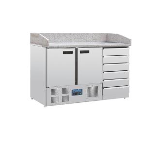 Etabli à Pizza - 257 Litres - 2 Portes - H 106 x 142 x 70 CM - 230 V - Inox - Polar - CT425 CT425 €1,749.00 Bancs de travail pour pizzas