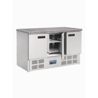 Etabli à pizza - 9 x 1/1 GN - 368 Litres - 3 portes - H 88 x 137 x 70 CM - 230 V - Polar - CL109 CL109 €999.00 Bancs de travail pour pizzas