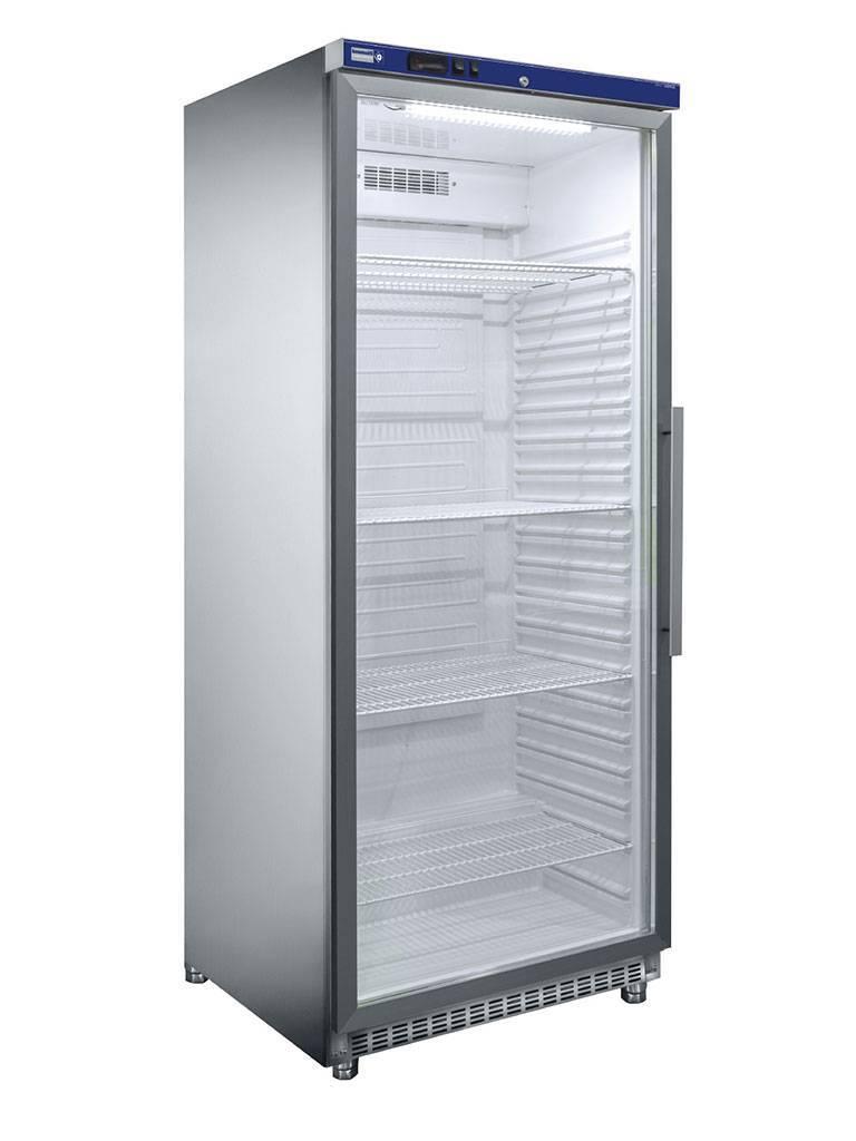 Réfrigérateur porte vitrée - 600 Litres - 1 porte - 2/1 GN - H 192,5 x 78 x 74 CM - Acier Inoxydable - Diamant - PV600X/G-R6