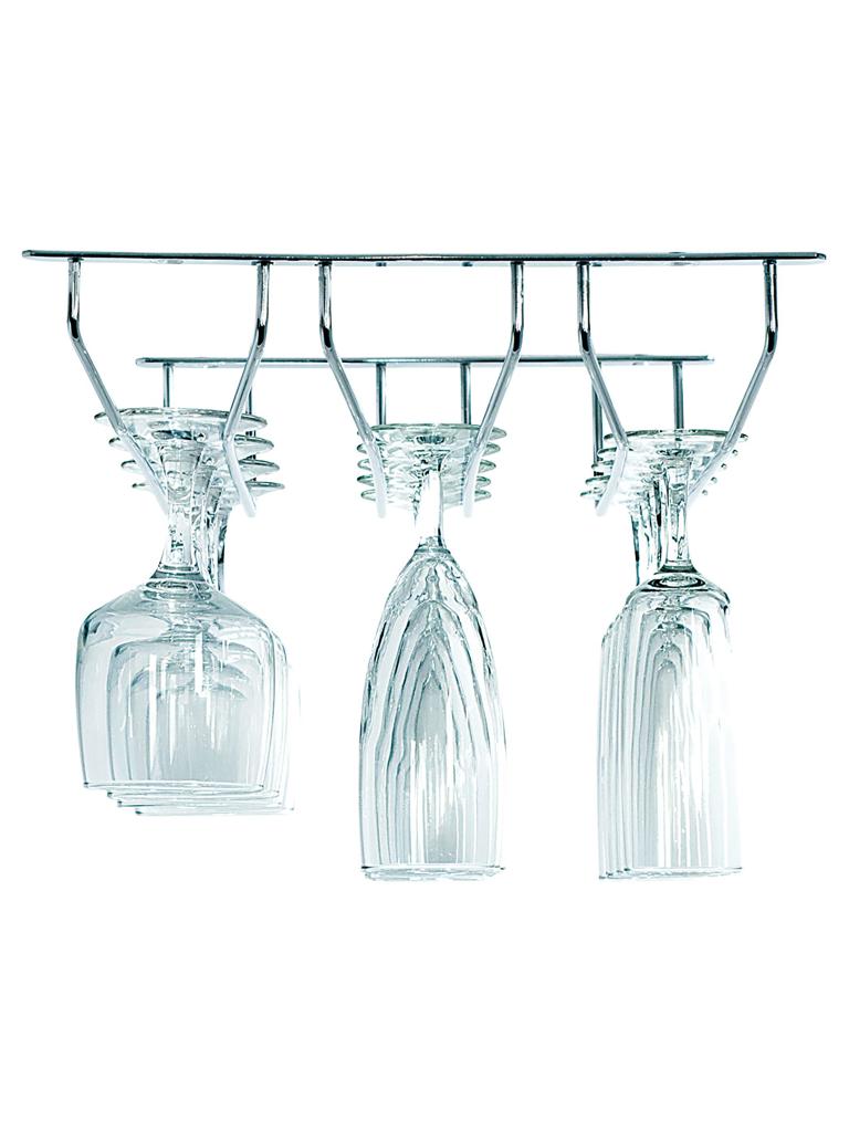 Porte-verre suspendu - 3 rangées - Chrome - G-Line