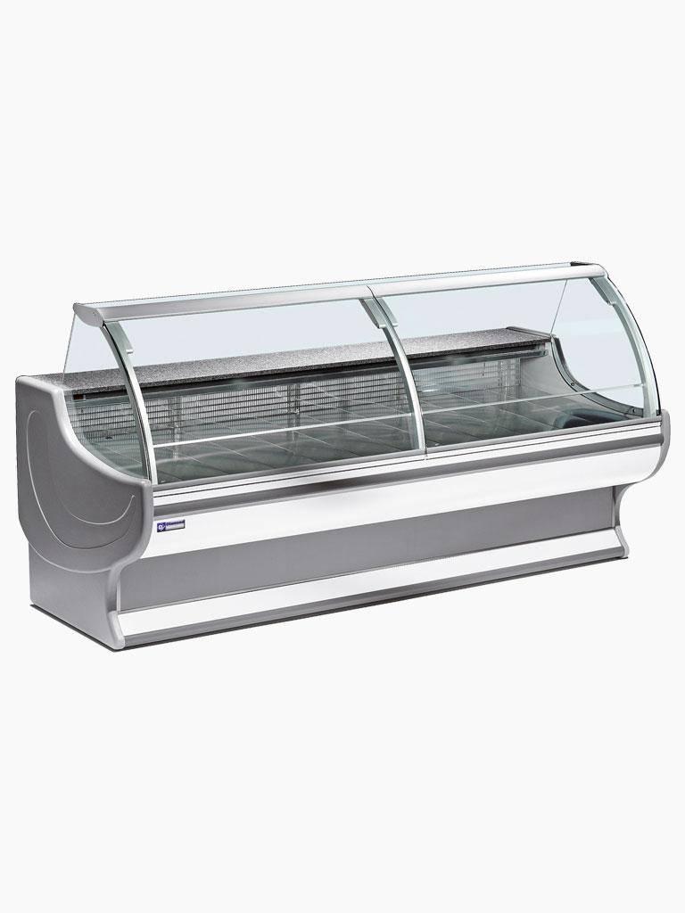 Comptoir réfrigéré - Népal - H 127 x 200 x 110 CM - Blanc/Gris - 580W - Diamant - LS20