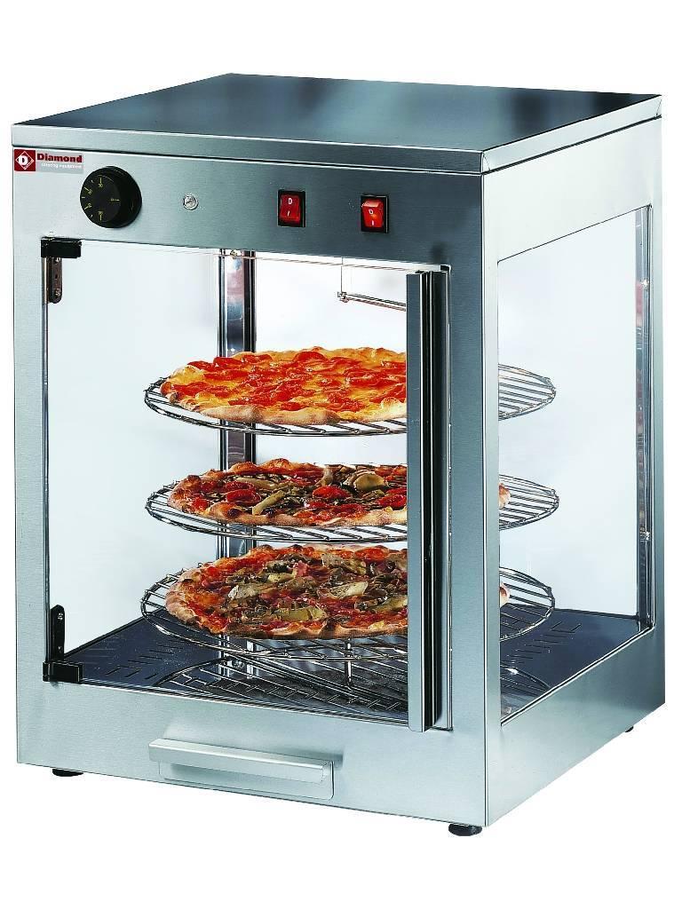 Vitrine à pizza - Ø38 CM - 3 Niveaux - Tournante - Diamant - PIZZA/D38